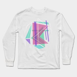 Geometric triangles pink and purple Long Sleeve T-Shirt